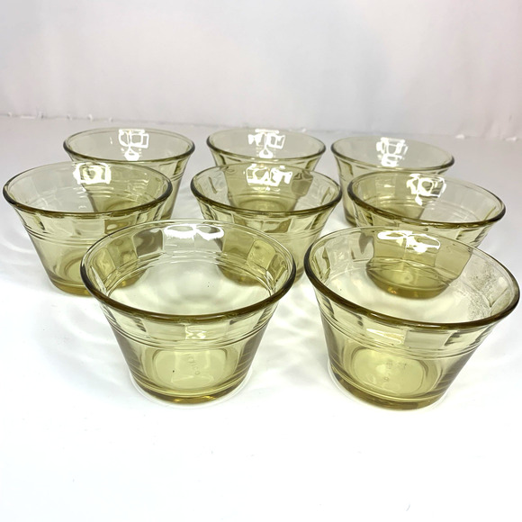Vintage Forte Crisa Amber Custard Cups Set Of 8 Made In Mexico Set Of 8 - Picture 2 of 9